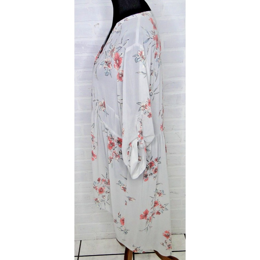 TORRID 1 Lexie Floral Spring Top Chiffon Hi-Low Babydoll Blouse Plus Sz 0 Shirt - Picture 5 of 6